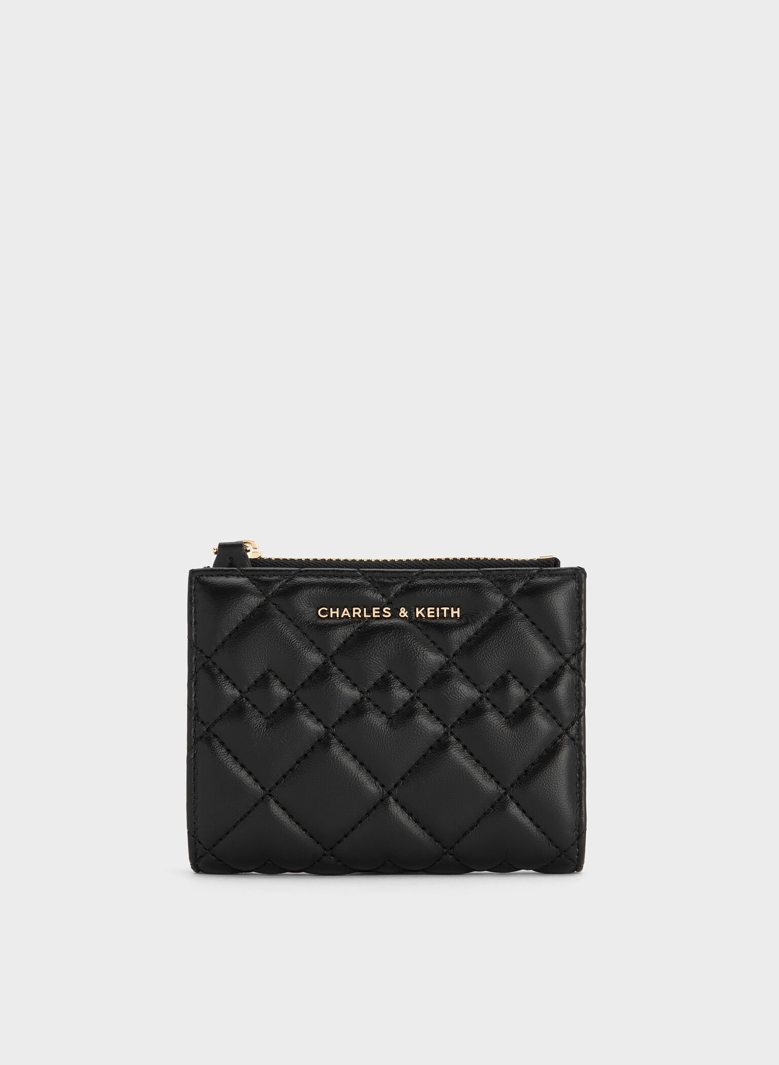 Duo Quilted Small Wallet, Black, hi-res