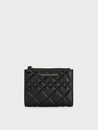Duo Quilted Small Wallet, Black, hi-res