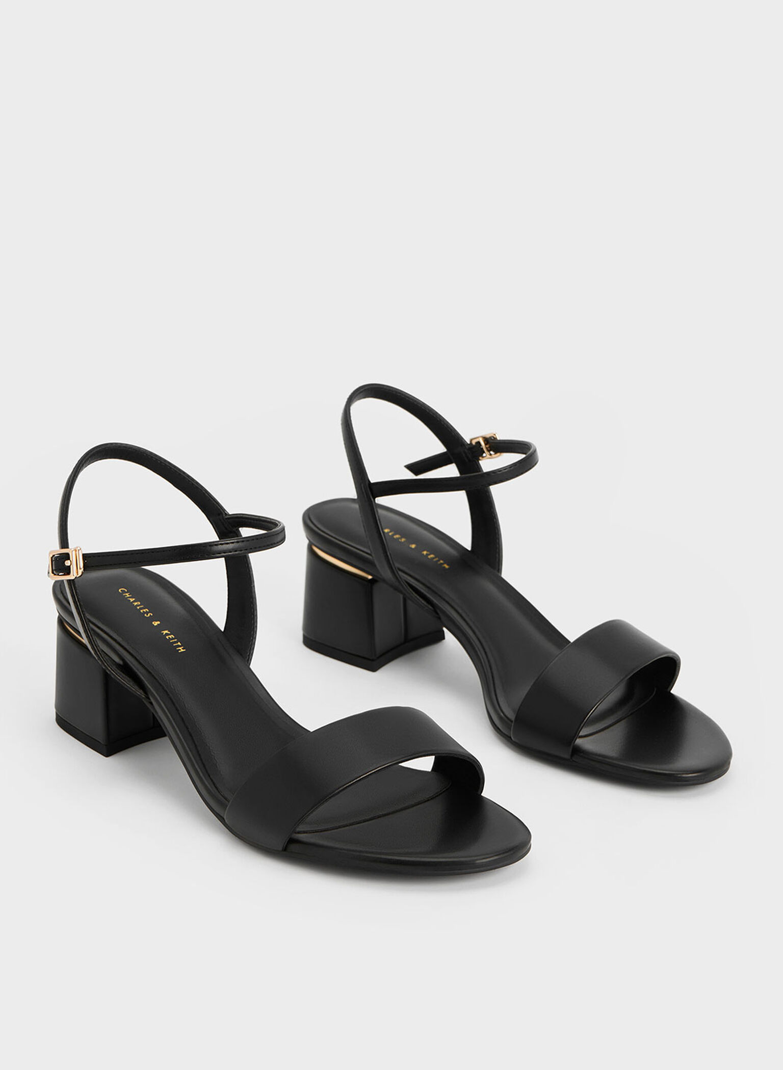Sylva Block-Heel Sandals, Black, hi-res