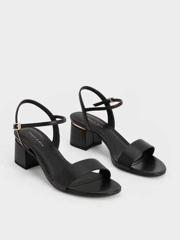 Sylva Block-Heel Sandals, Black, hi-res