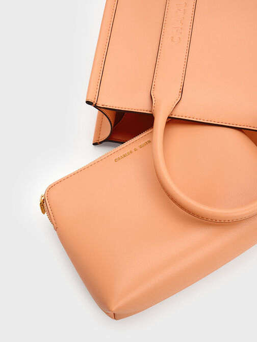 Clover Trapeze Tote Bag, Orange, hi-res