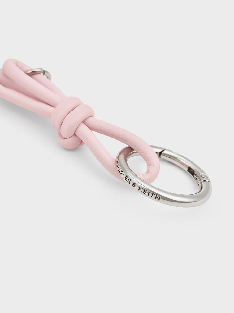 Beaded Cord Knot Charm, Cotton Candy Pink, hi-res