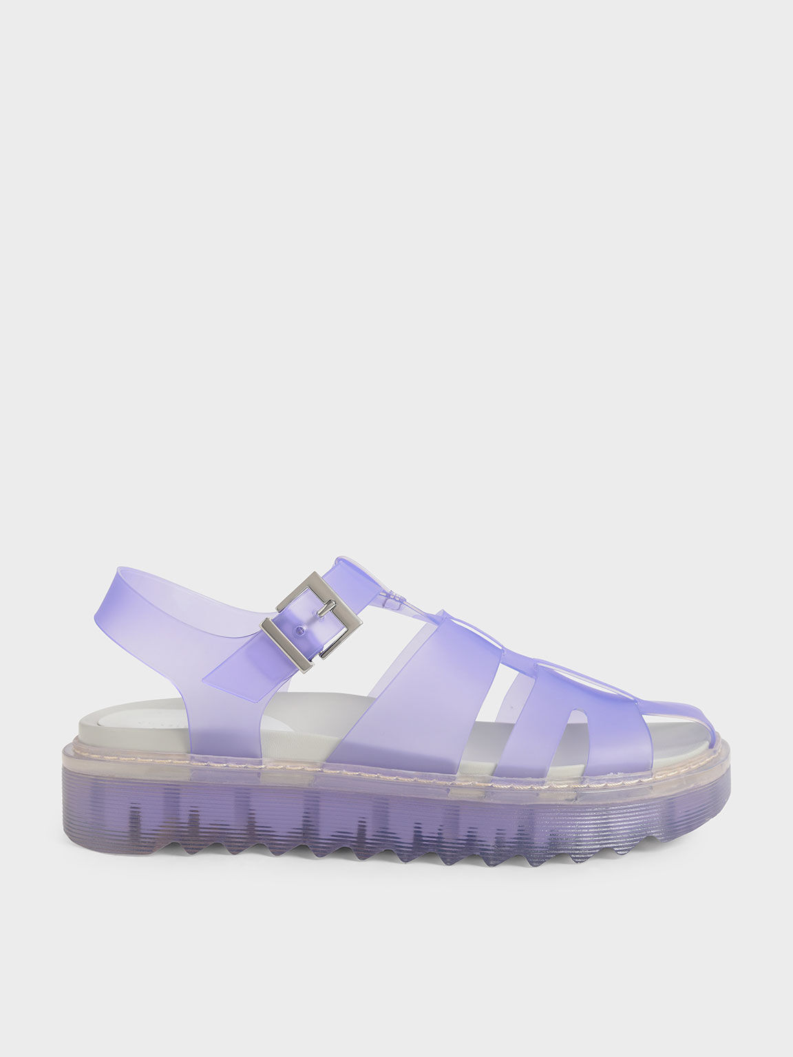 Translucent Caged Sandals, Purple, hi-res