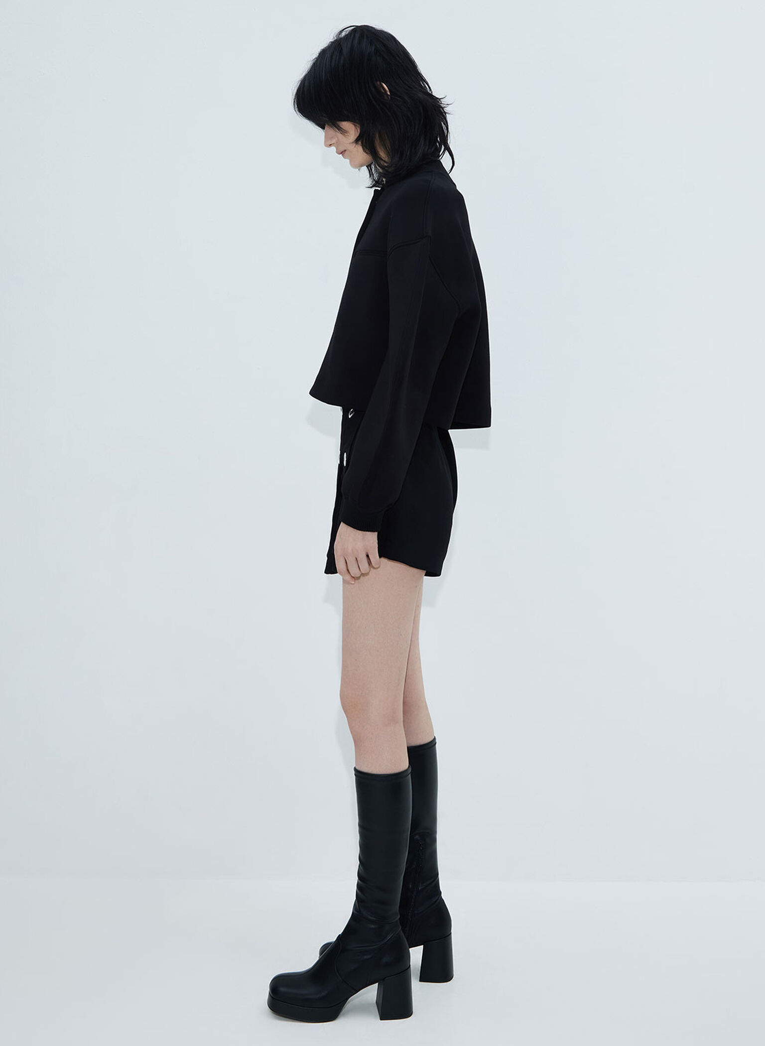 Evie Platform Block-Heel Knee-High Boots, Black, hi-res