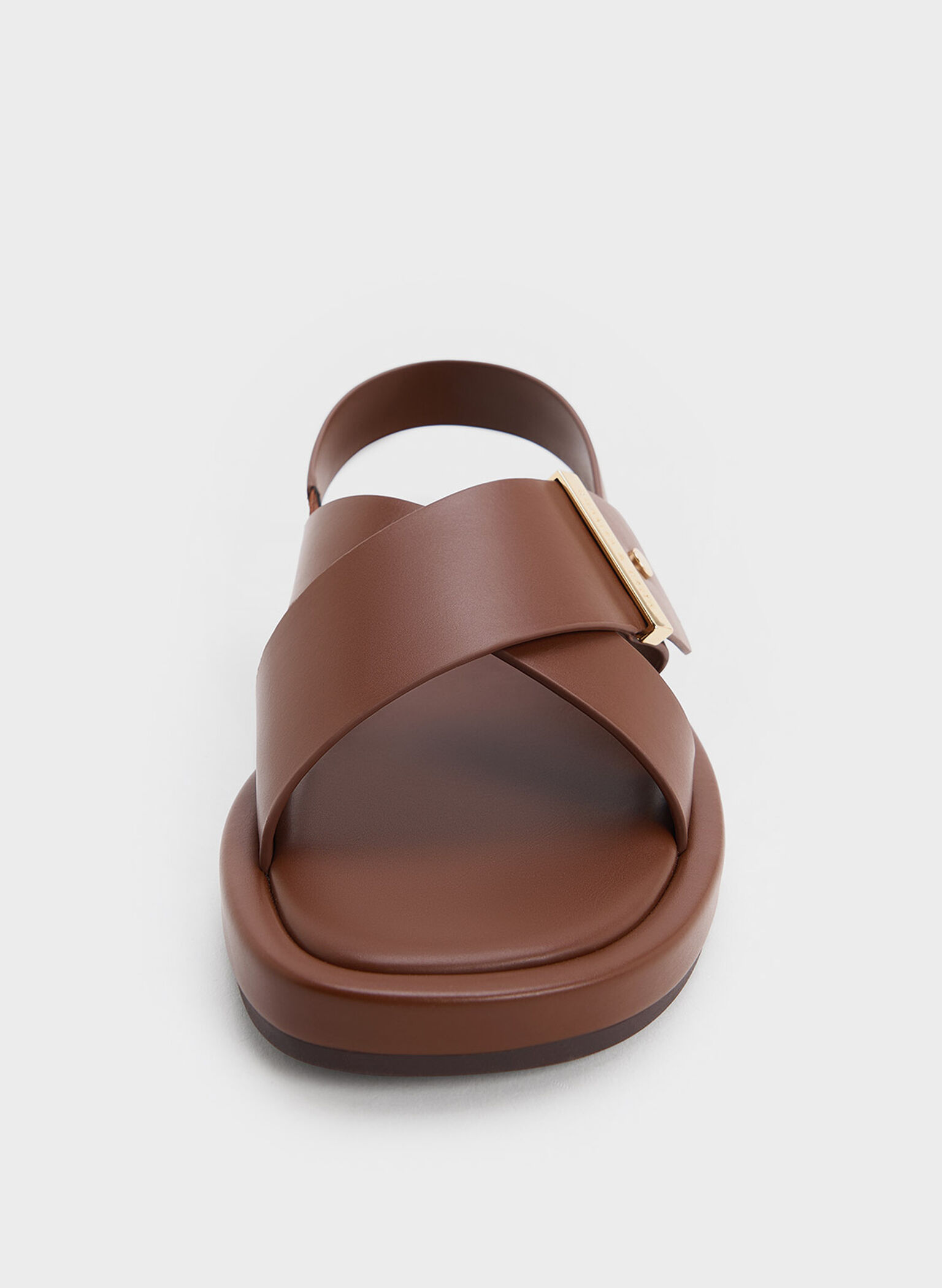 Audra Crossover-Strap Slingback Sandals, Dark Brown, hi-res
