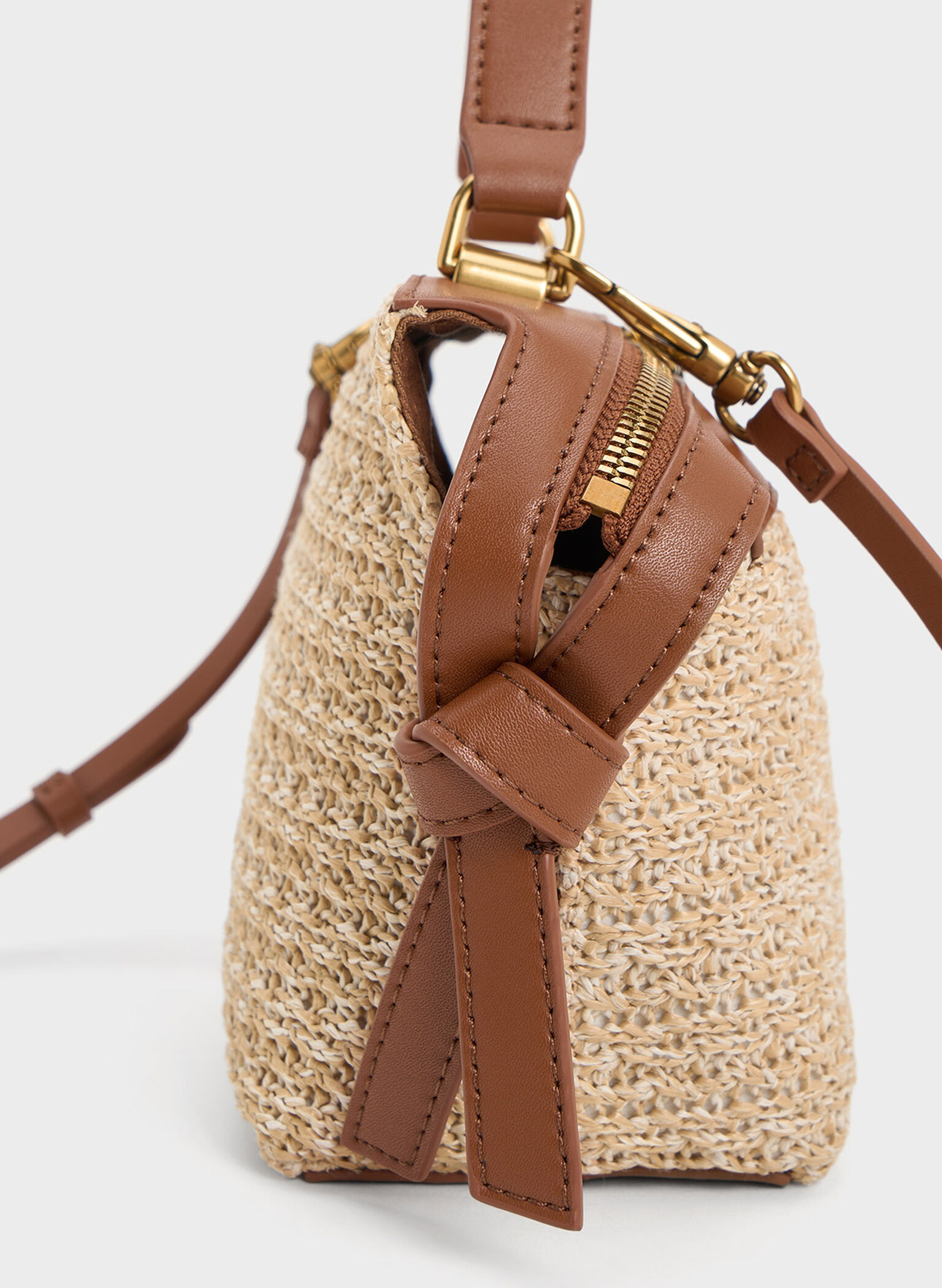 Aurelie Raffia Knotted Top Handle Bag, Multi, hi-res