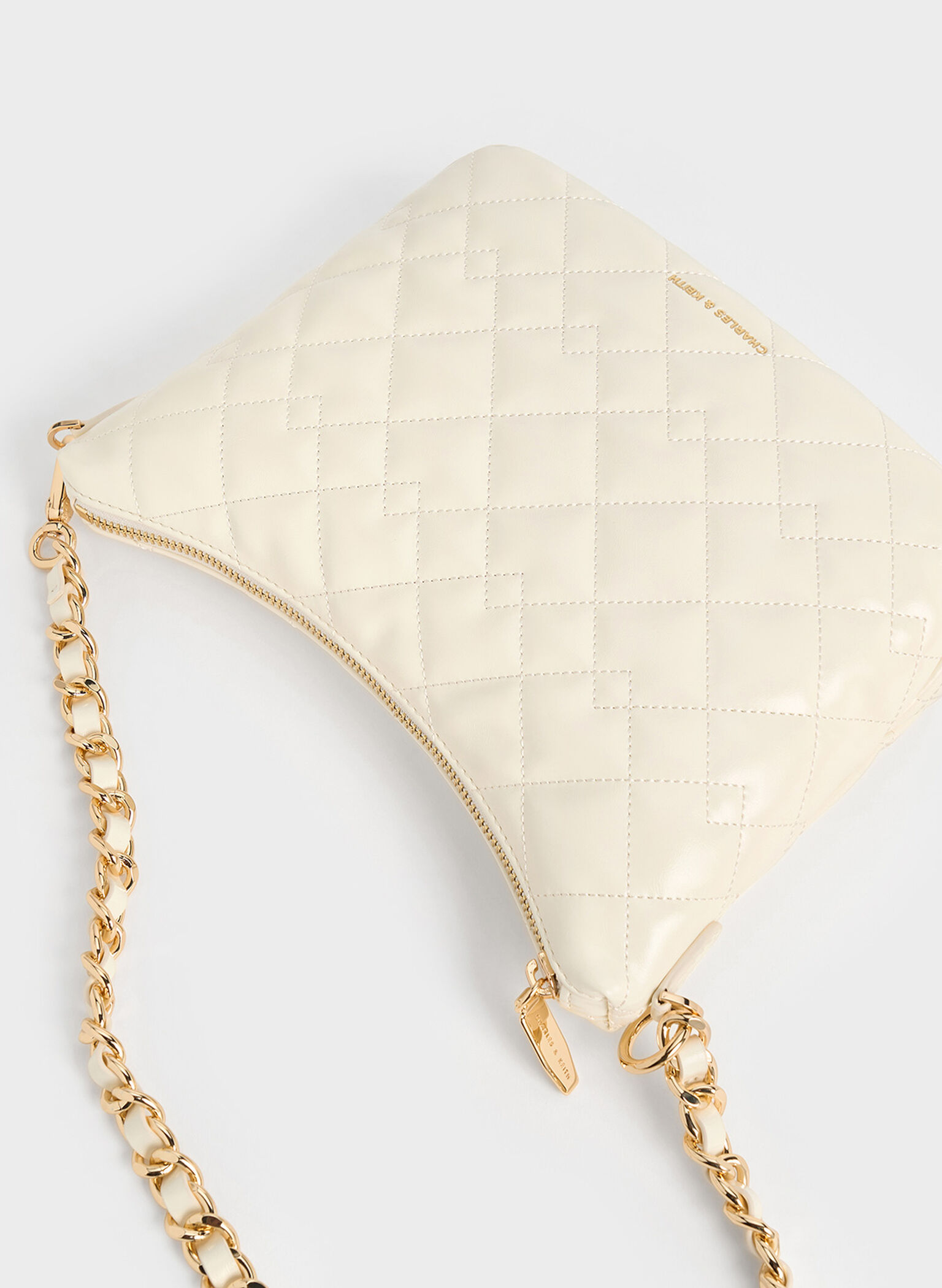 Duo Quilted Slouchy Hobo Bag, Cream, hi-res