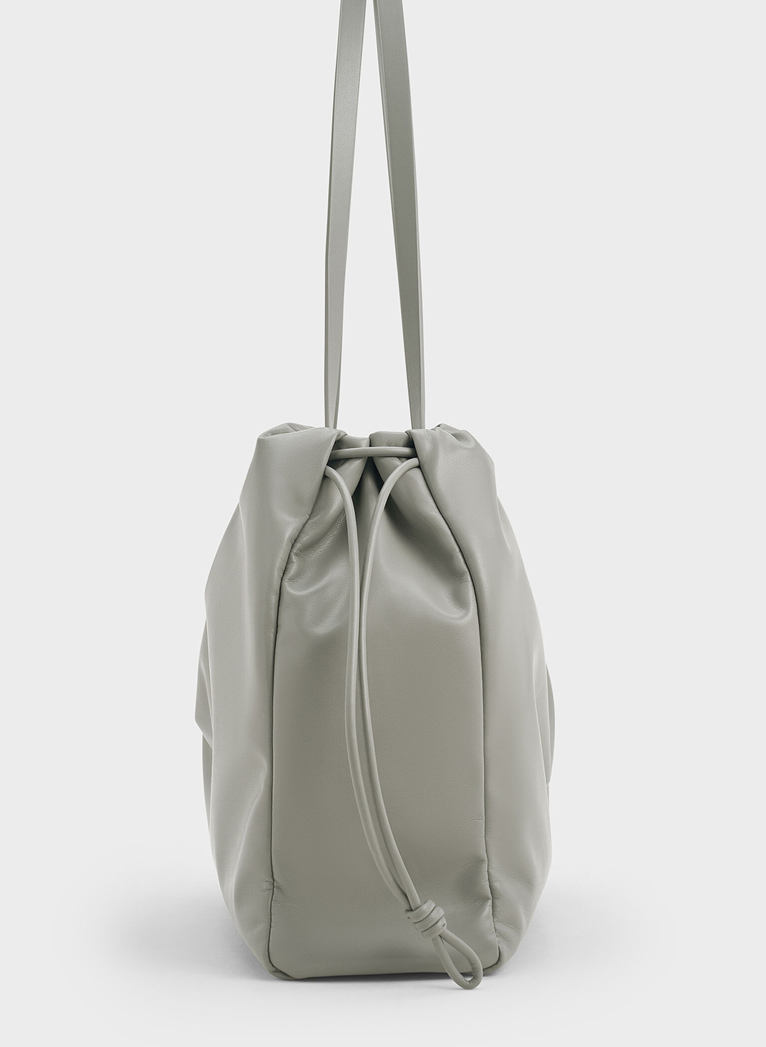 Bethel Ruched Drawstring Tote Bag, Grey, hi-res