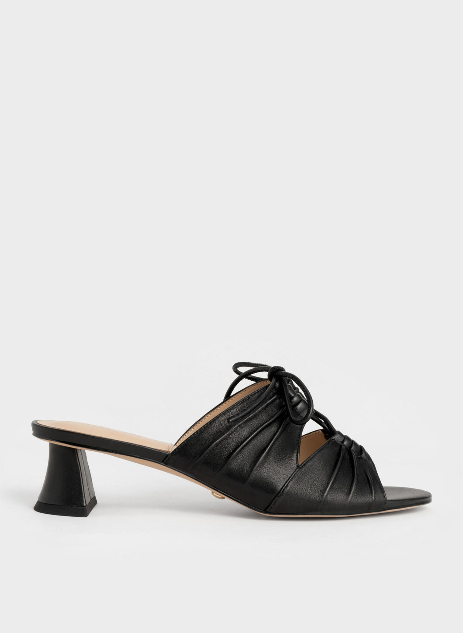 Landis Leather Round-Toe Mules, Black, hi-res