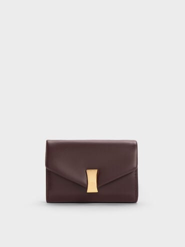 Lilibet Metallic-Accent Chain-Strap Wallet, Plum, hi-res