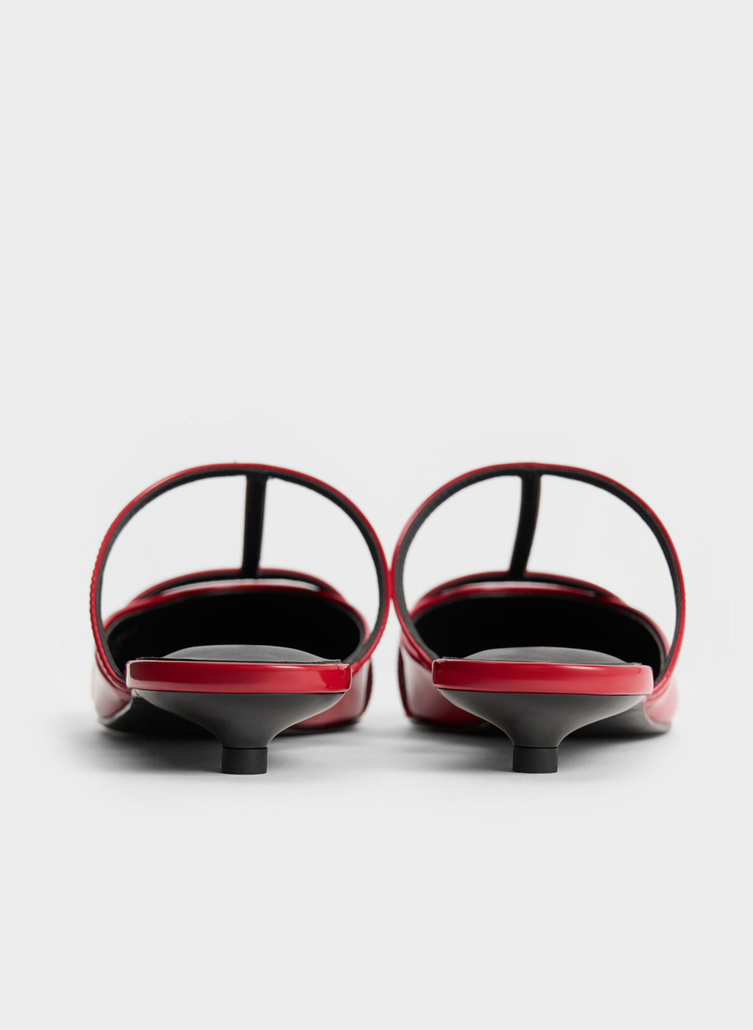Clara T-Bar Pointed-Toe Mules, Red, hi-res