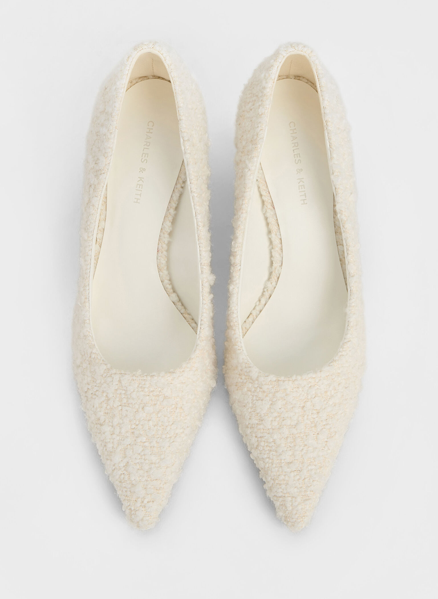 Textured Pointed-Toe Stiletto Pumps, White, hi-res