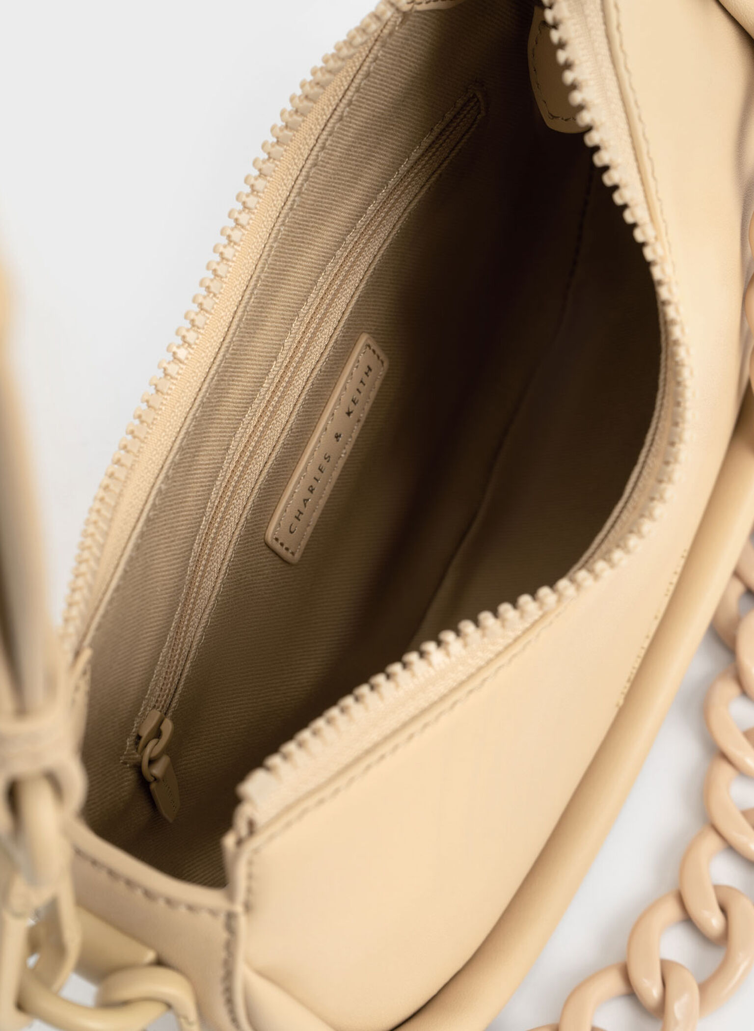 Lana Curved Shoulder Bag, Beige, hi-res