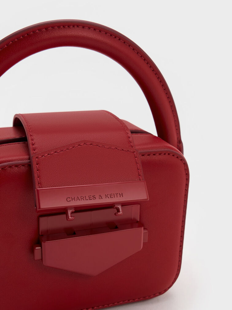 Mini Vertigo Boxy Top Handle Bag, Red, hi-res