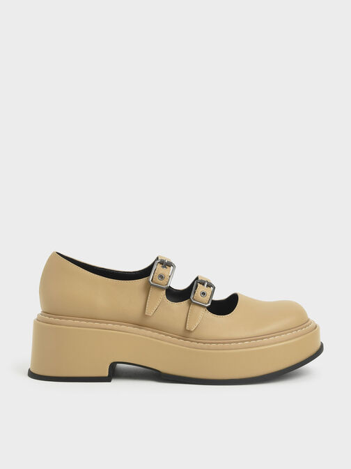 Frankie Platform Mary Janes​, Sand, hi-res