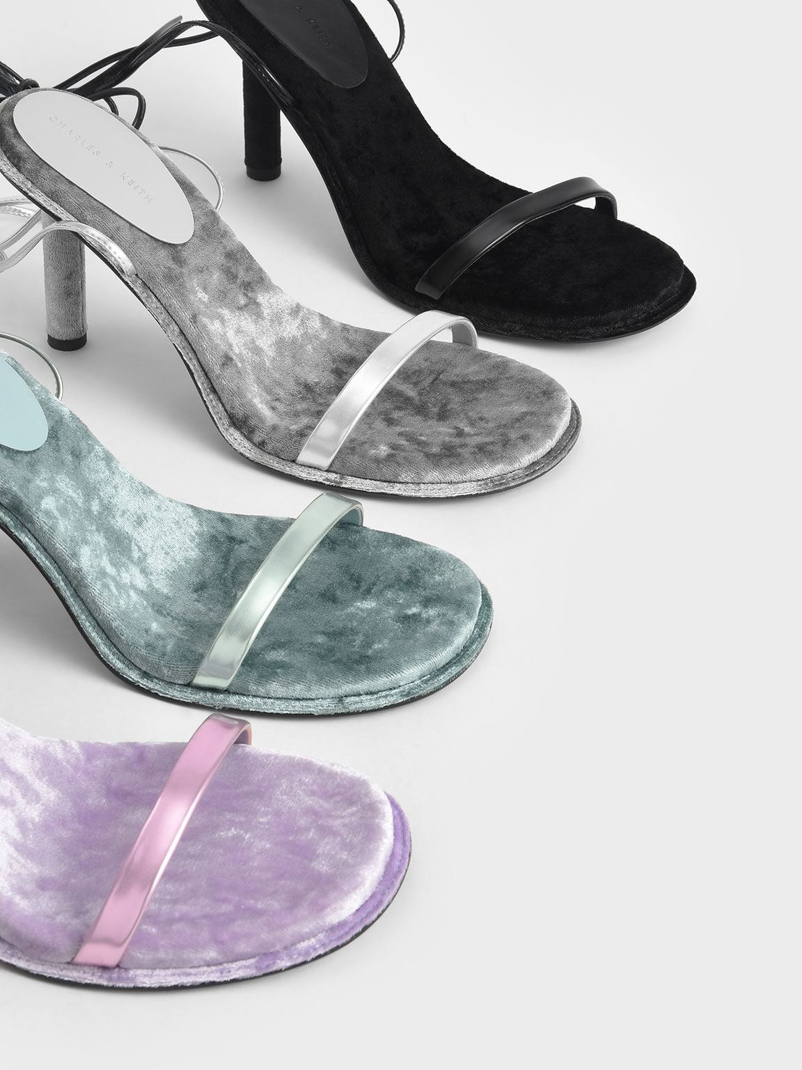 Kiera Metallic Tie-Around Stiletto Sandals, Lilac, hi-res