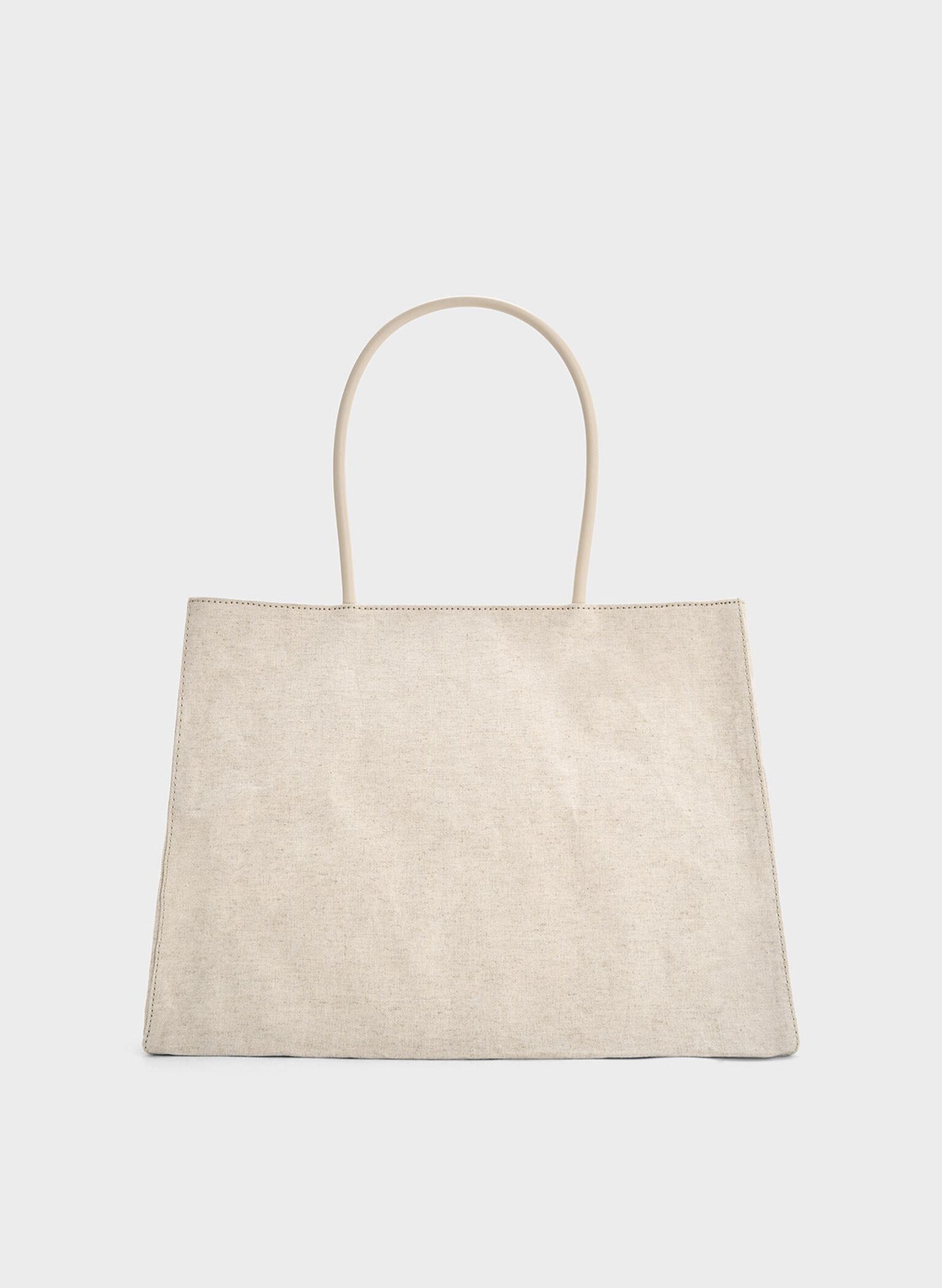 Large Matina Linen Tote Bag, Beige, hi-res