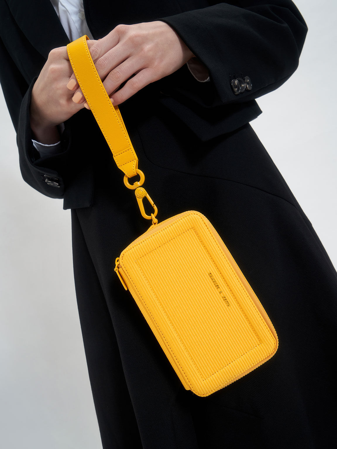  Yellow  Grosgrain Stitch Trim Long Wallet  CHARLES  KEITH  UK