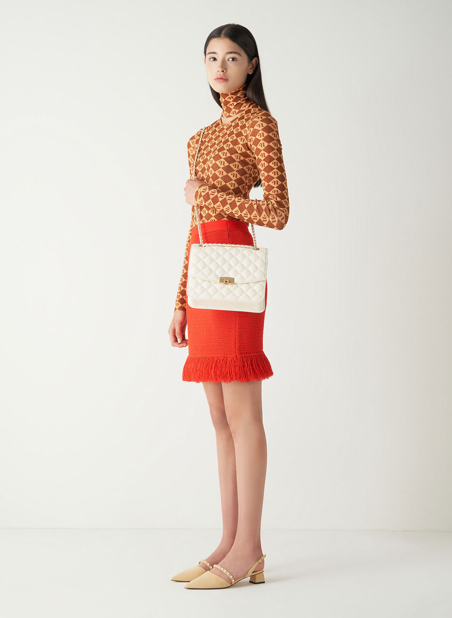 Beaded Slingback Pumps, Yellow, hi-res