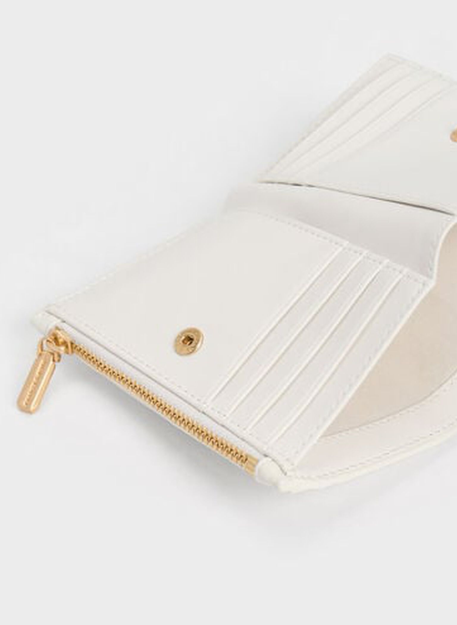 Gemma Quilted Card Holder, White, hi-res