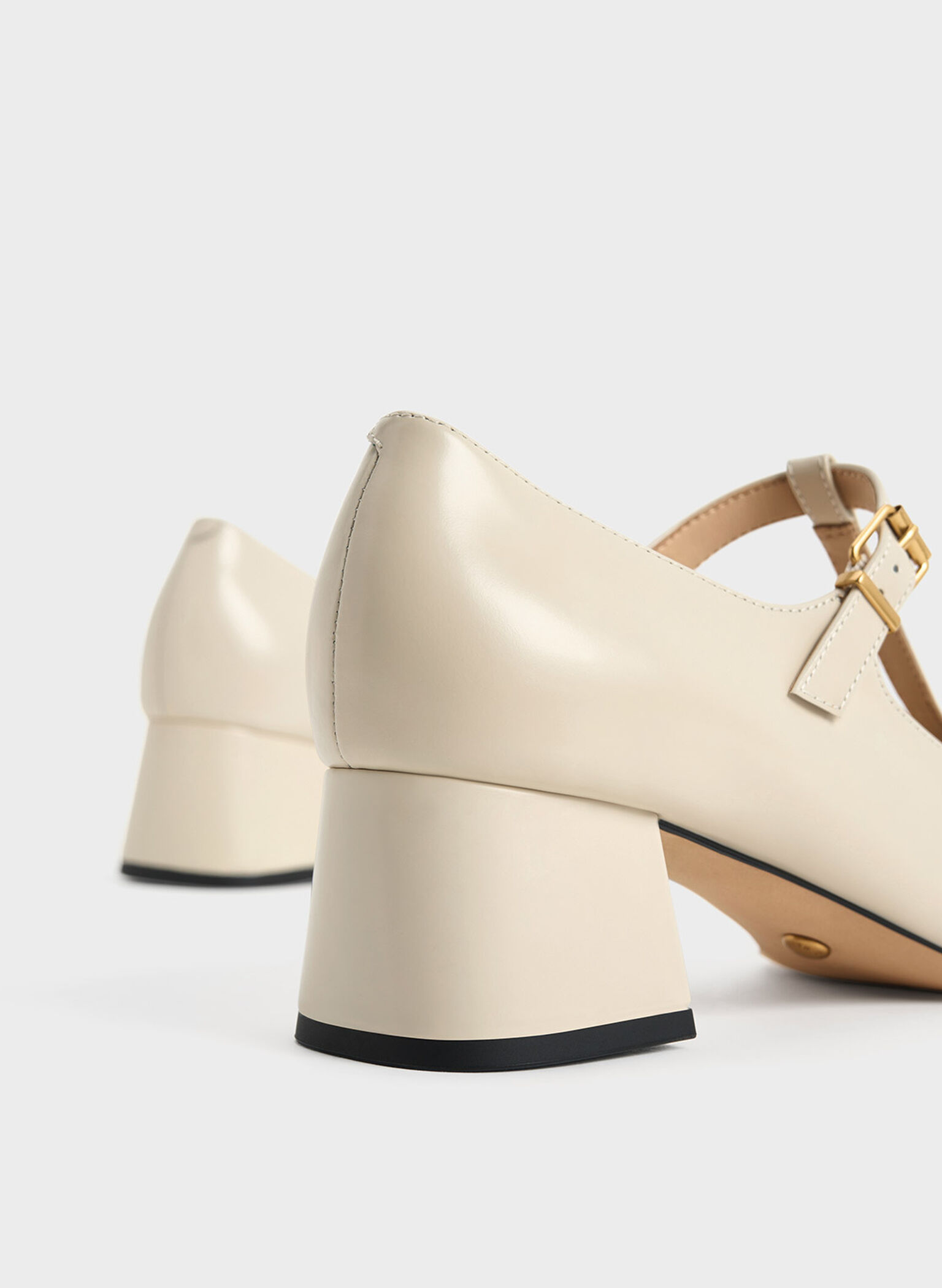 Gabine Leather T-Bar Mary Jane Pumps, Chalk, hi-res