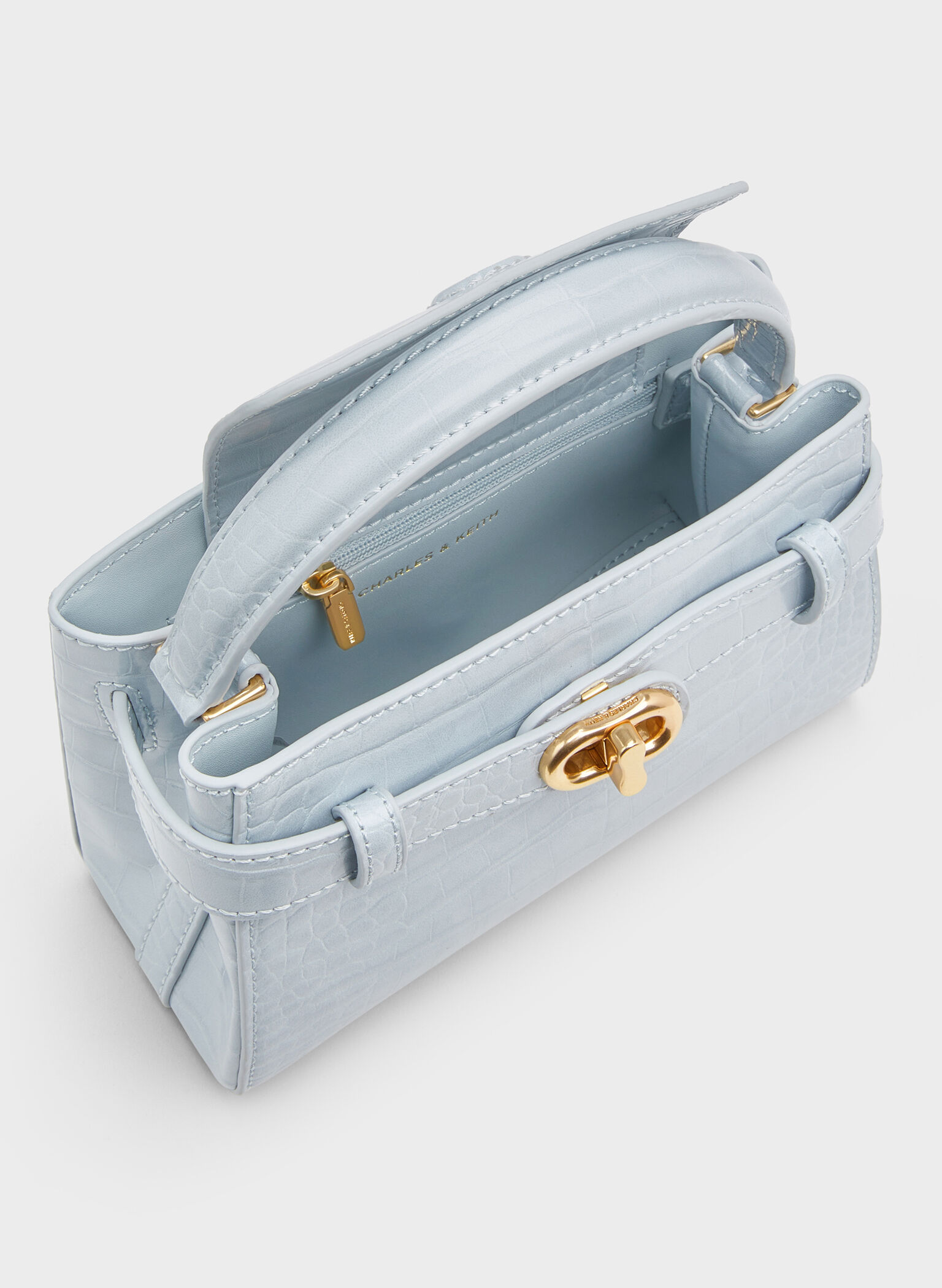 Aubrielle Croc-Effect Top Handle Bag, Sea Salt Blue, hi-res