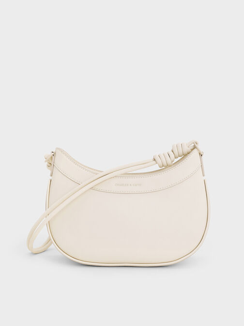 Sabine Knotted-Strap Curved Shoulder Bag, Cream, hi-res