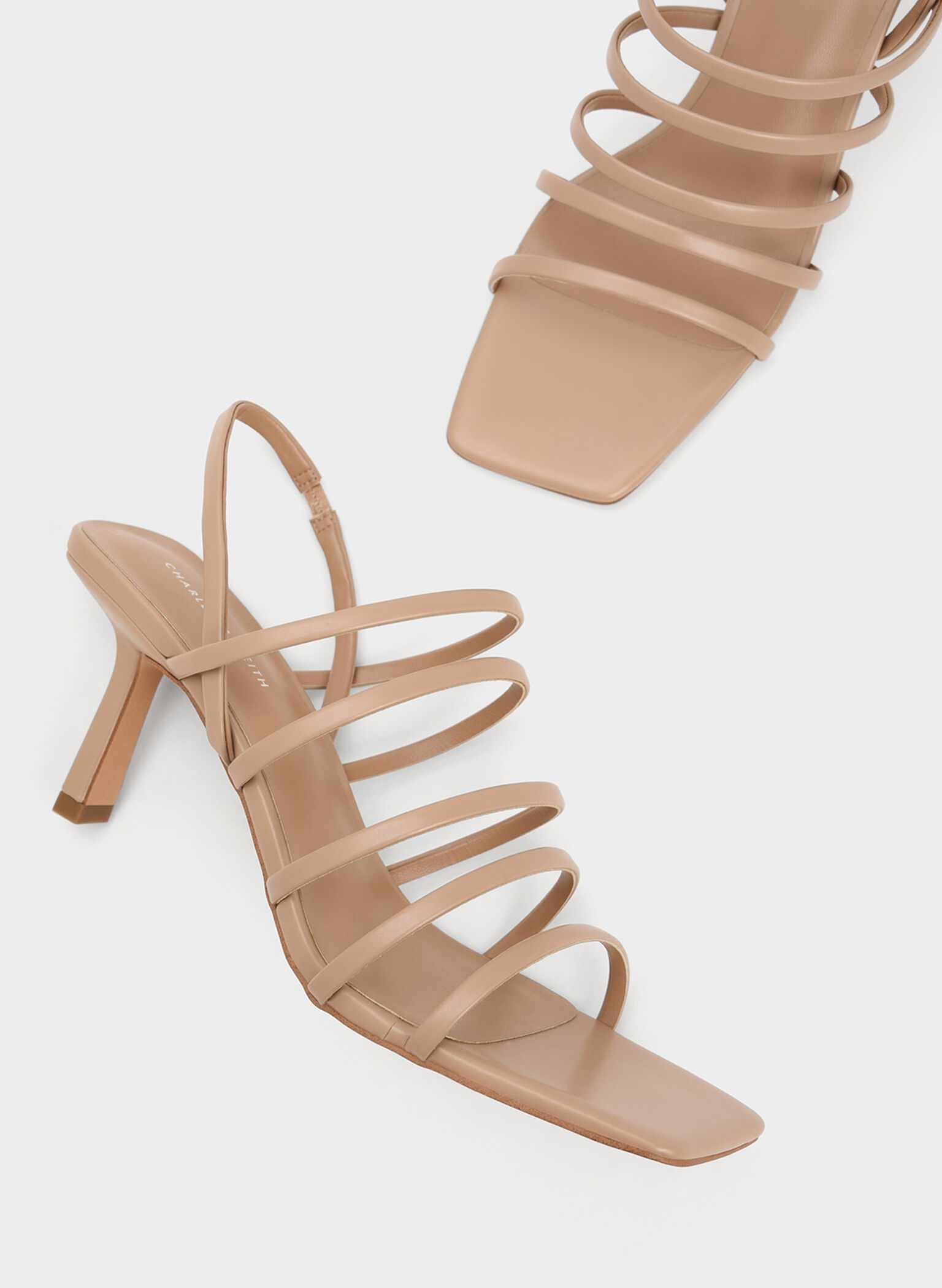 Strappy Blade Heel Sandals, Nude, hi-res