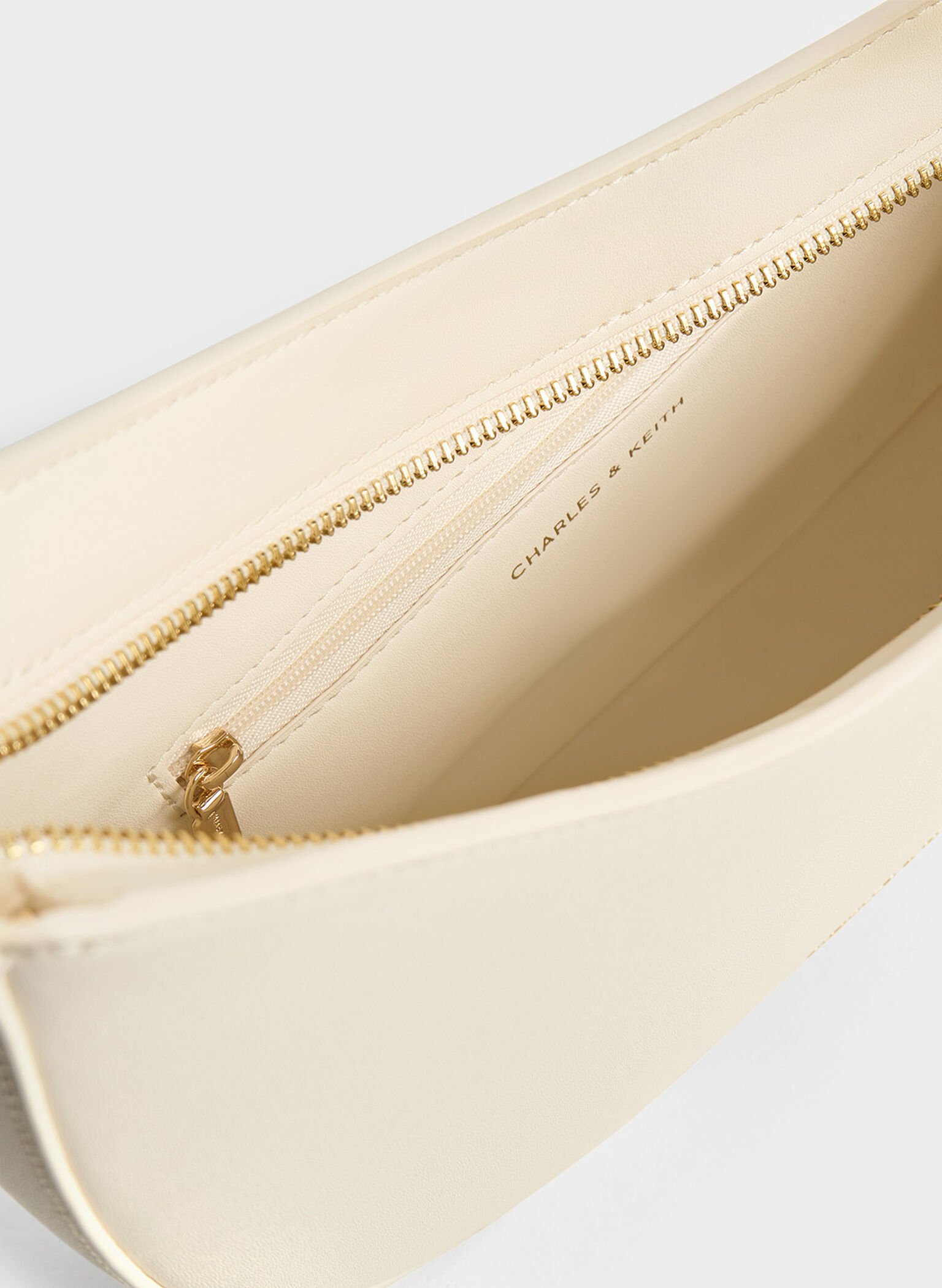 Asymmetrical Shoulder Bag, Cream, hi-res