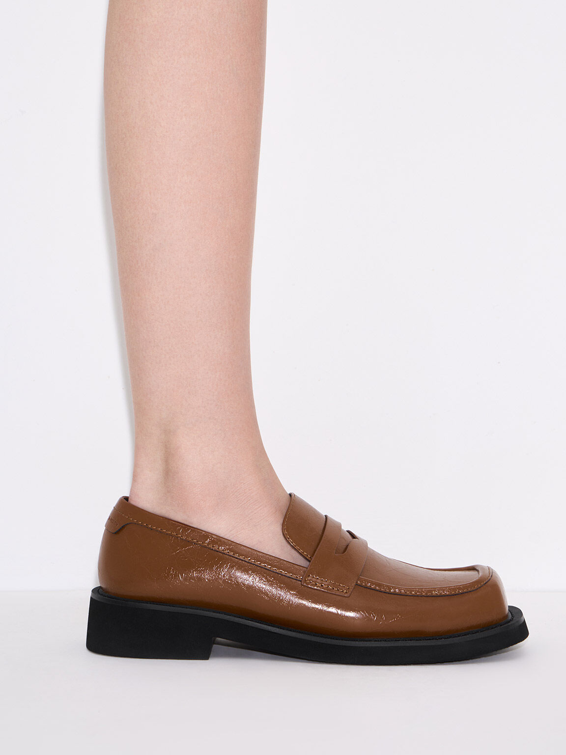 Womens square toe penny loafers outlet