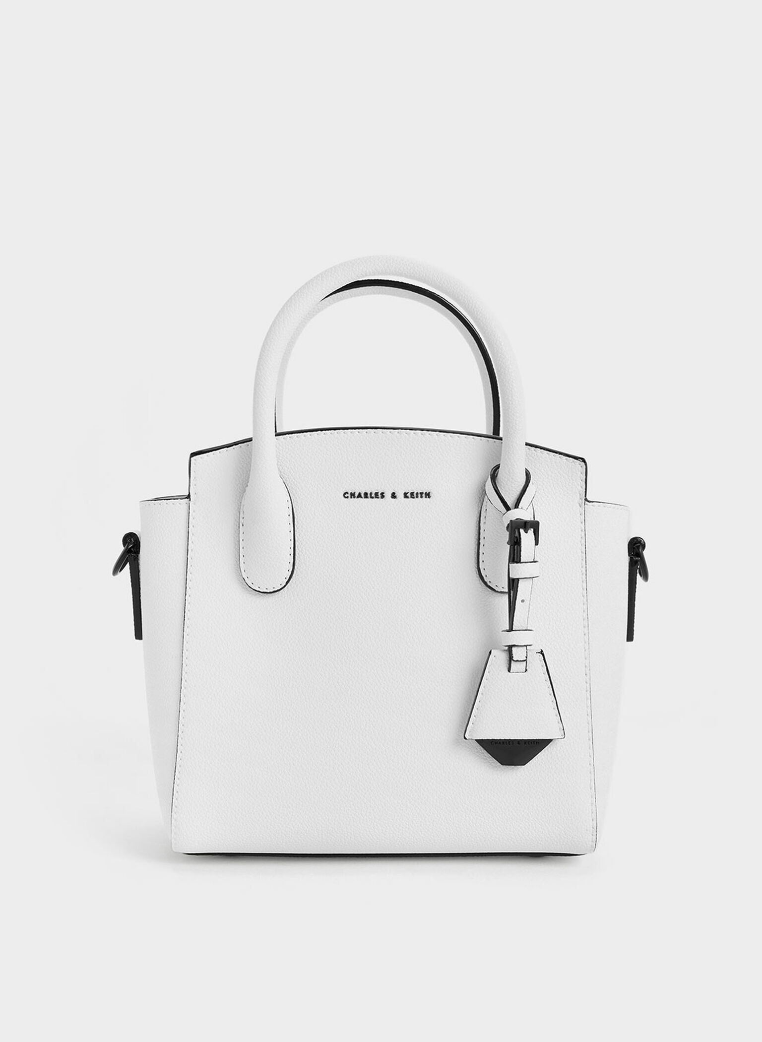 Classic Double Top Handle Bag, White, hi-res