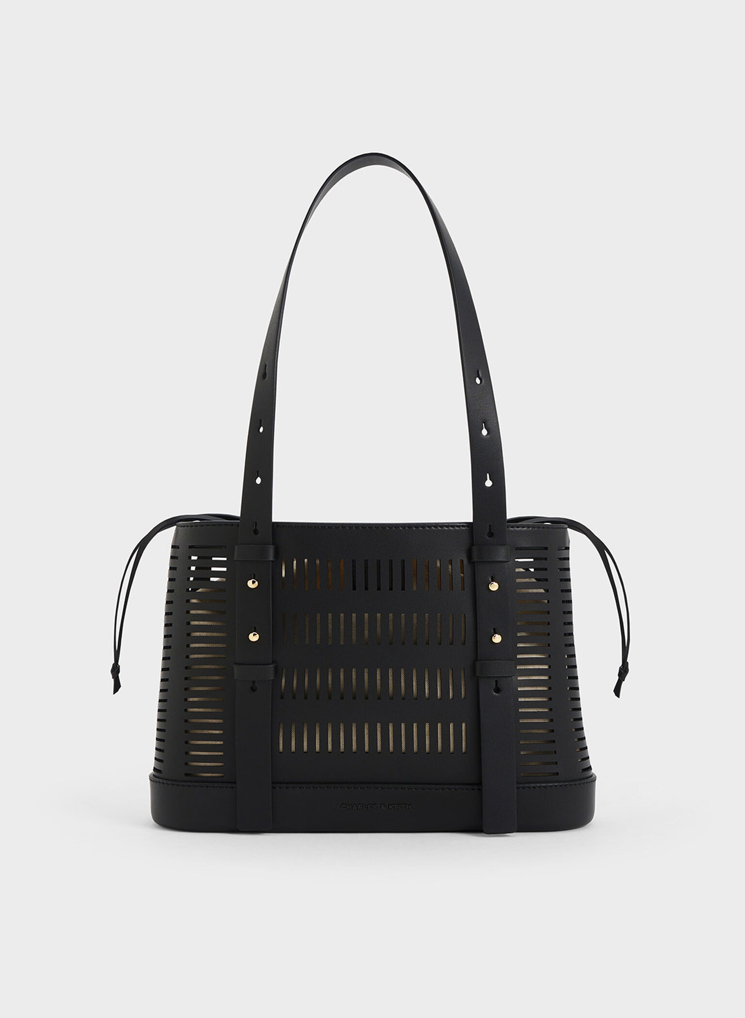 Delphi Cut-Out Bucket Bag, Black, hi-res