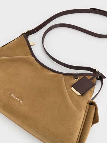 Khai Recycled Suede Side-Pocket Shoulder Bag, Sahara Sand, hi-res