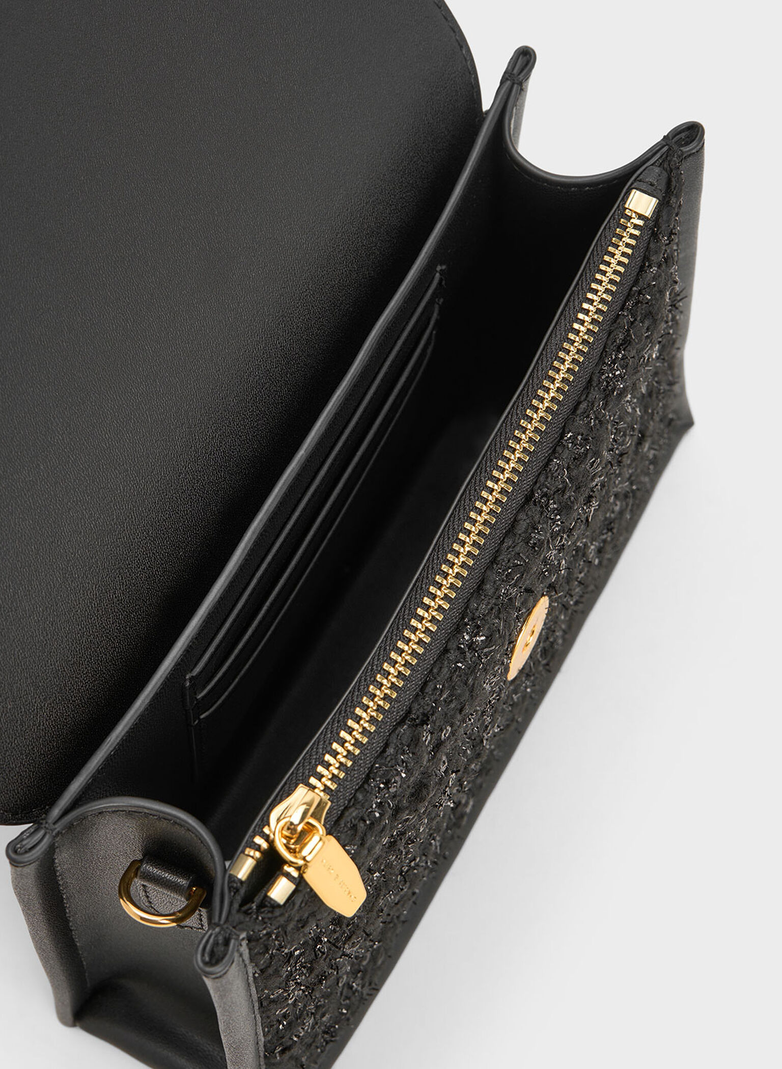 Mini Roza Beaded Handle Scarf Bag, Black, hi-res