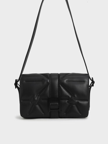 Quilted Shoulder Bag, Ultra-Matte Black, hi-res