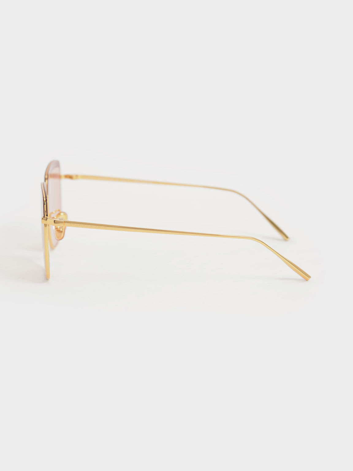 Thin Metal Frame Square Sunglasses, Pink, hi-res
