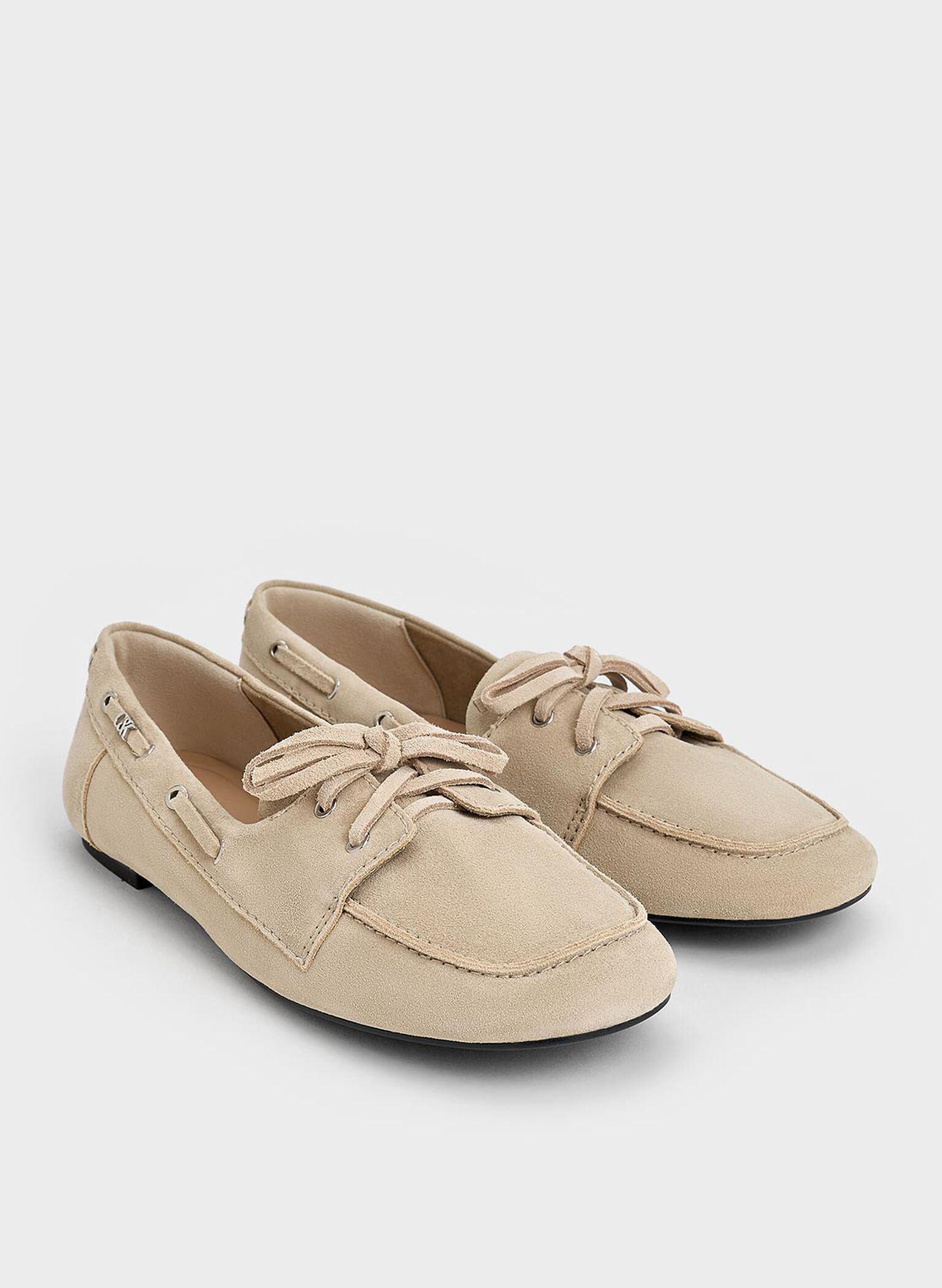 Kori Suede Boat Shoes, Beige, hi-res