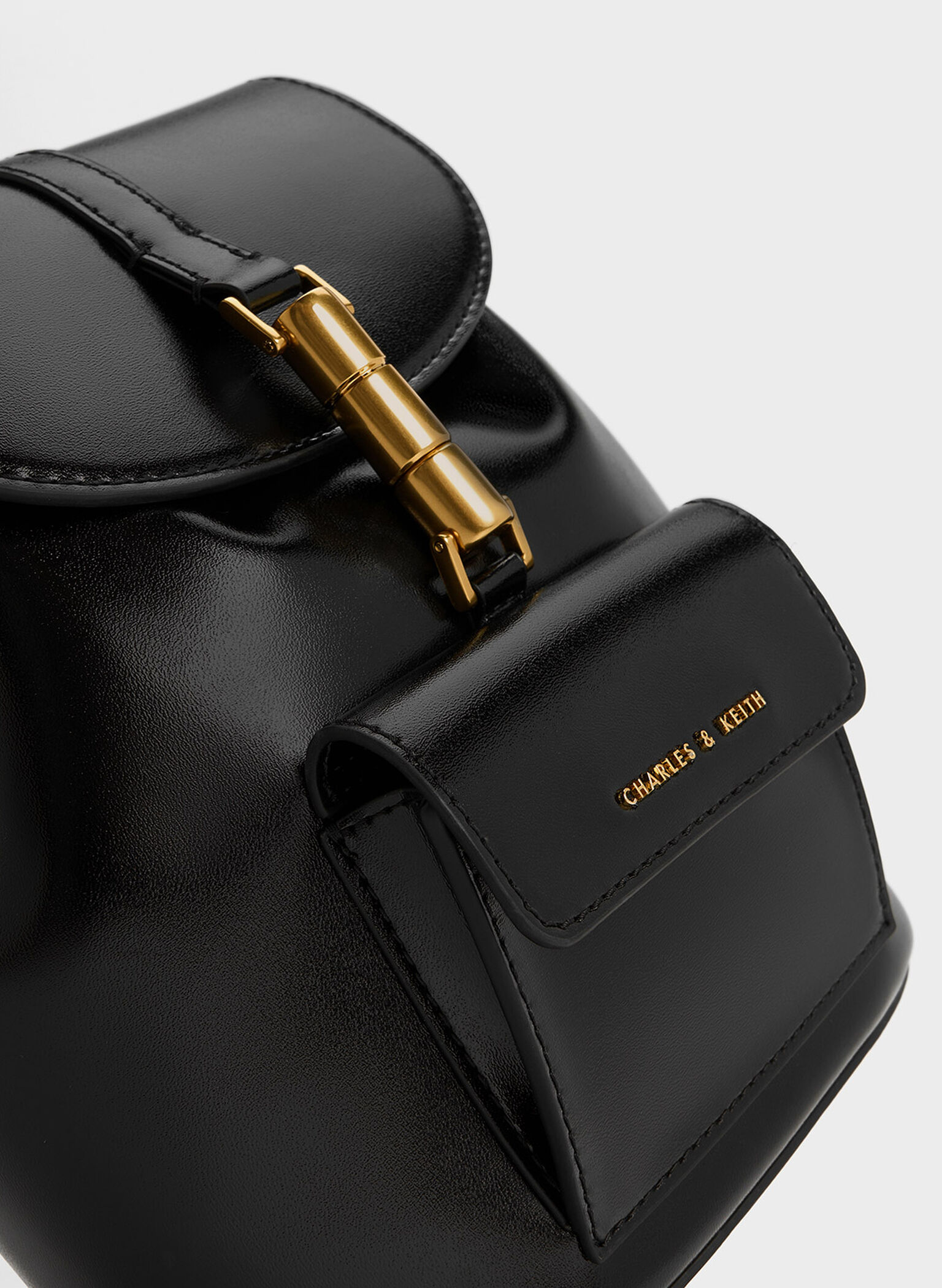 Cesia Metallic Accent Backpack, Black, hi-res