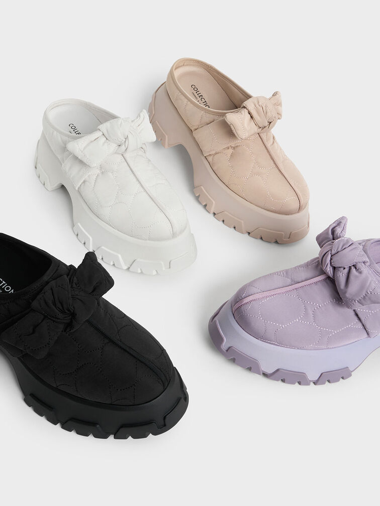 Recycled Polyester Knotted Platform Mules, Lilac, hi-res