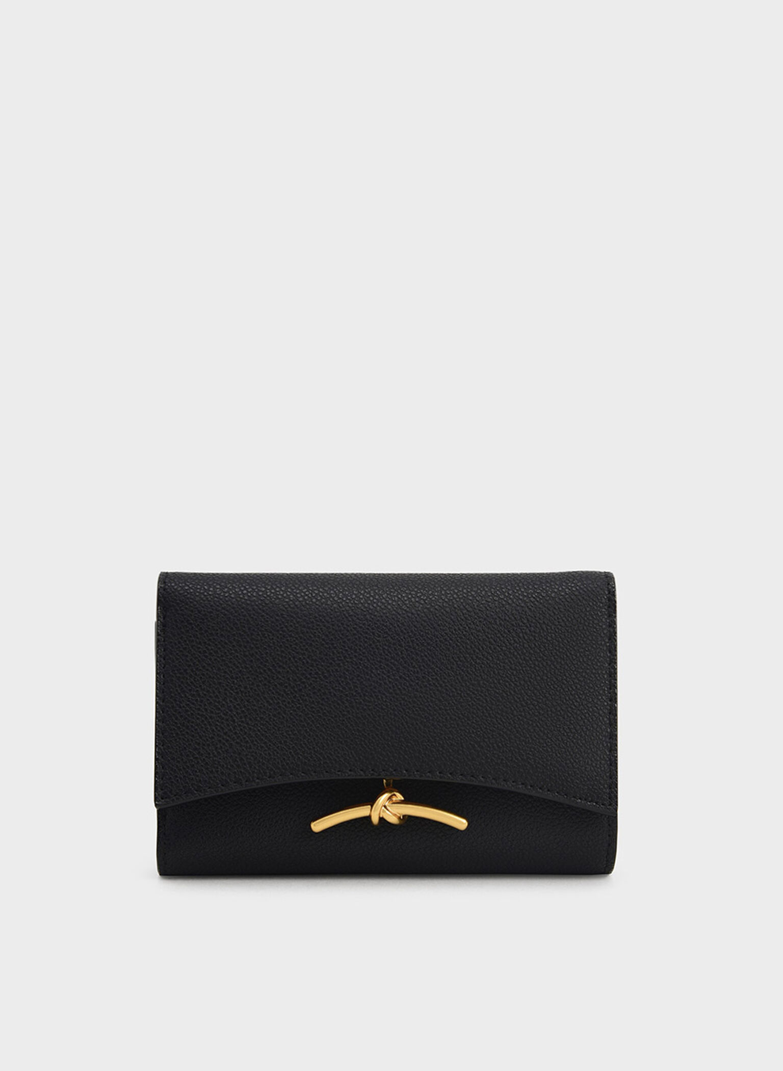 Huxley Metallic-Accent Front Flap Wallet, Black, hi-res