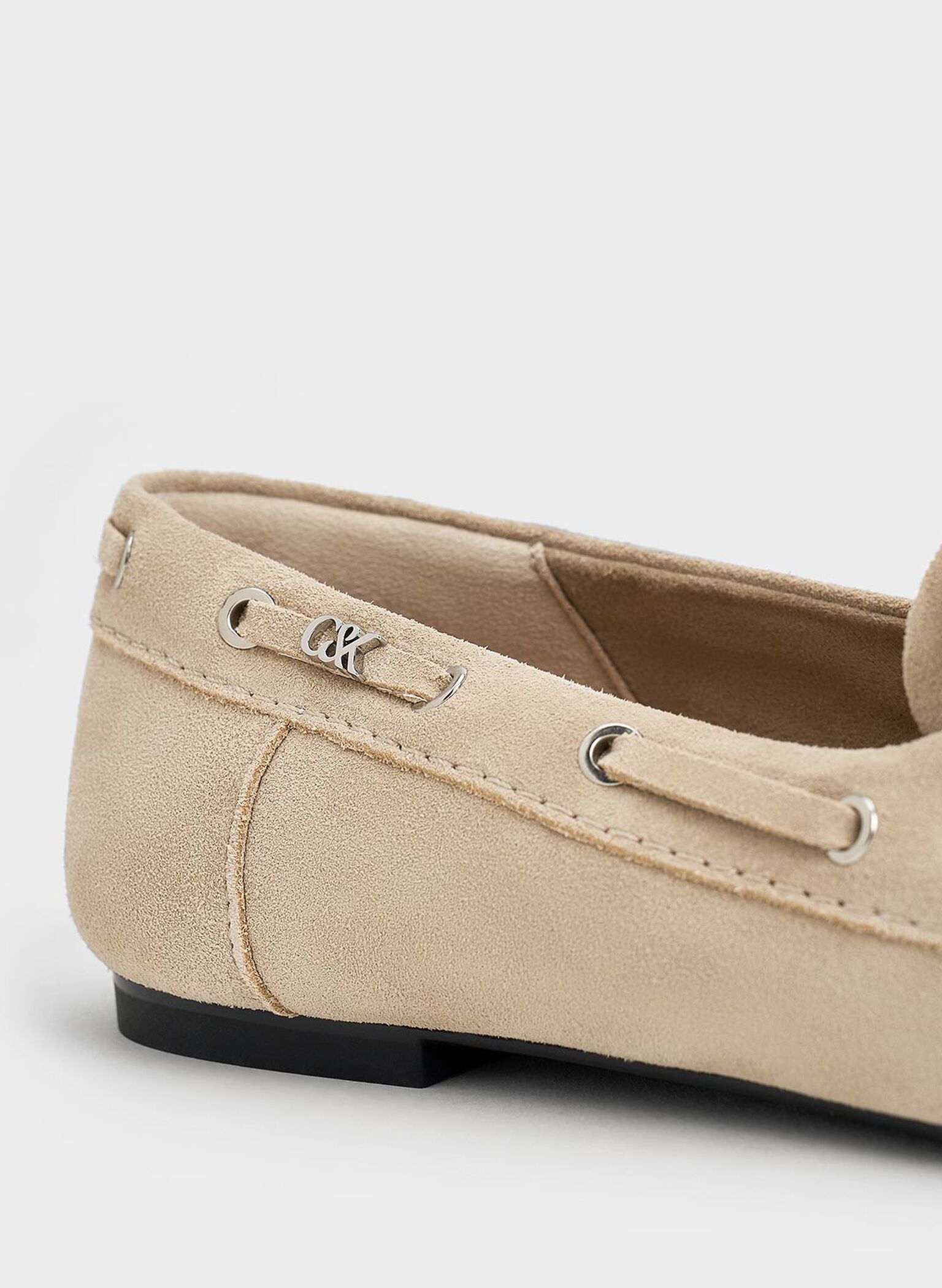 Kori Suede Boat Shoes, Beige, hi-res