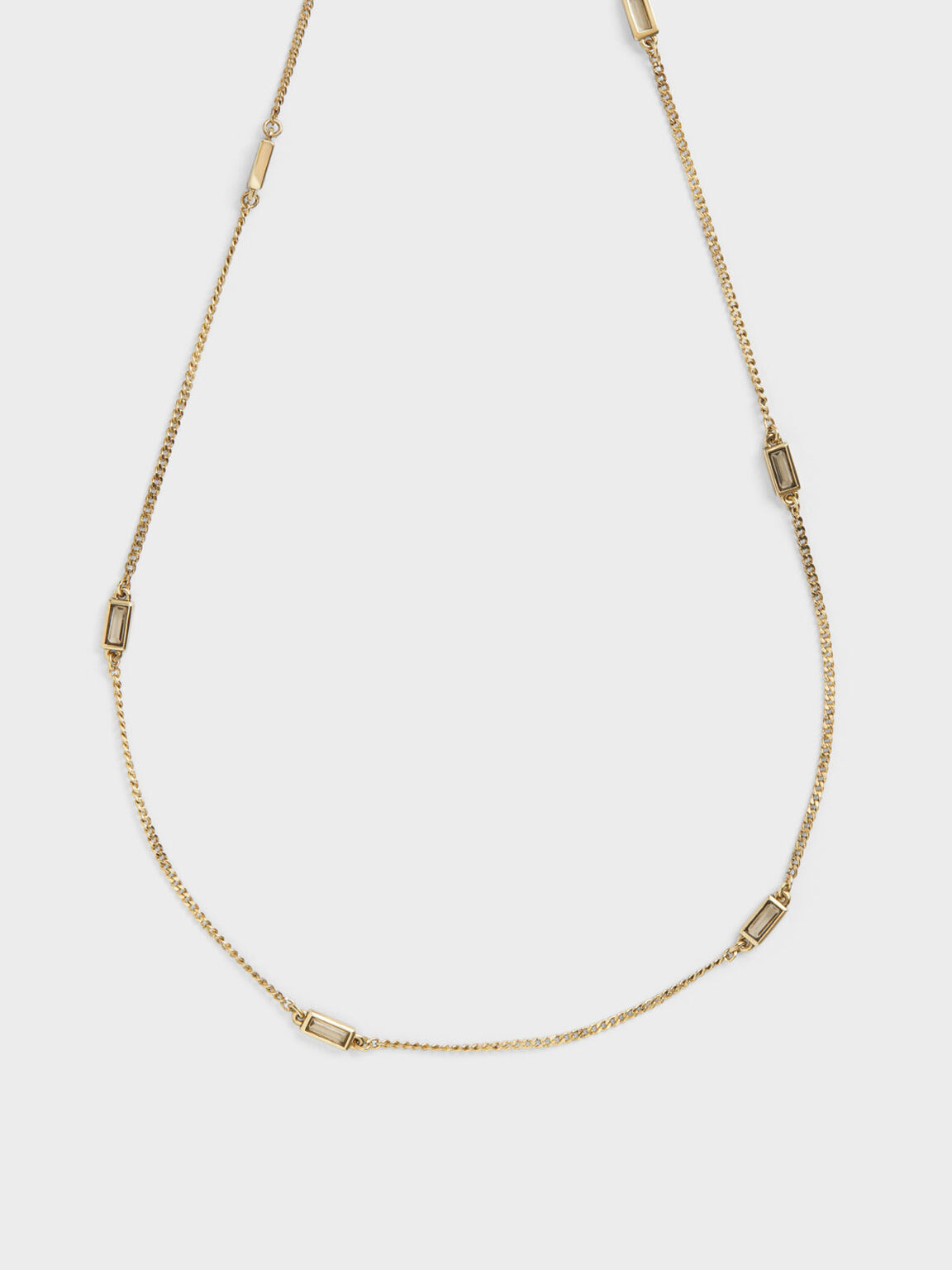 Crystal-Embellished Matinee Necklace, Sand, hi-res