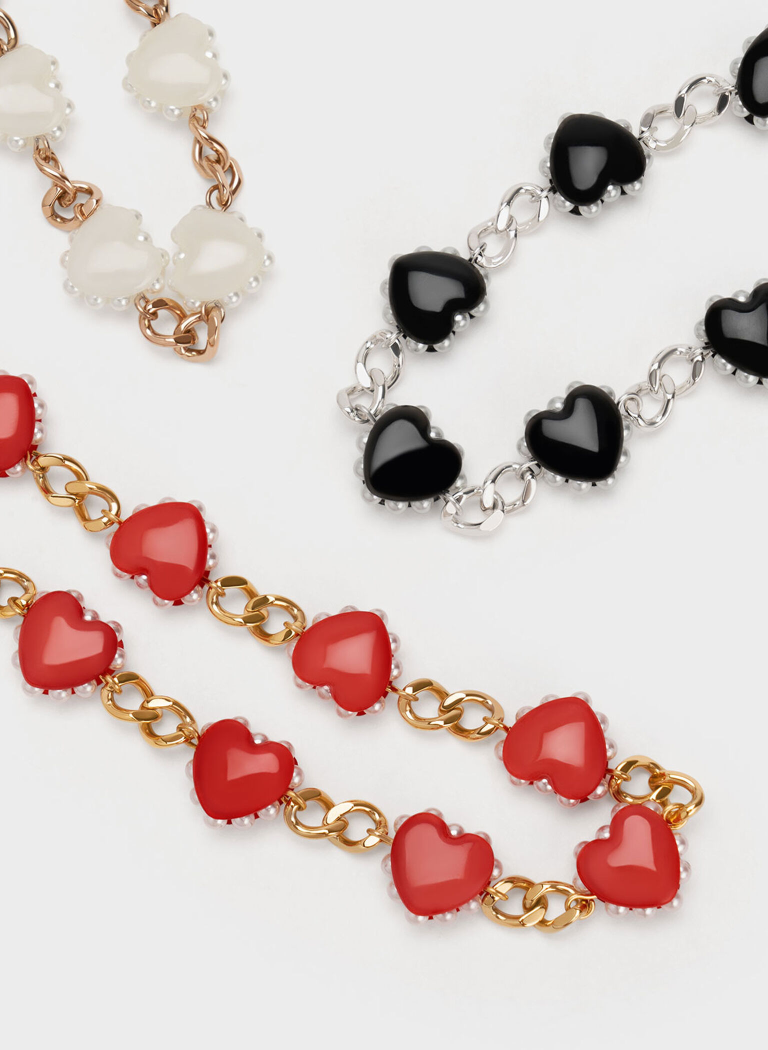 Heart Motif Choker Necklace, Gold, hi-res
