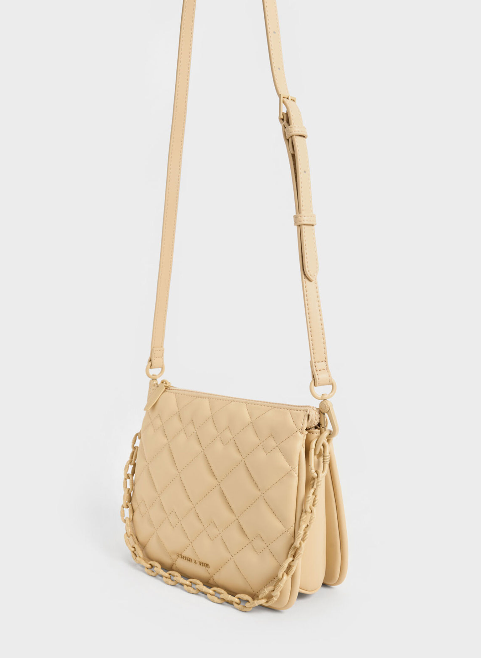 Lana Quilted Shoulder Bag, Beige, hi-res