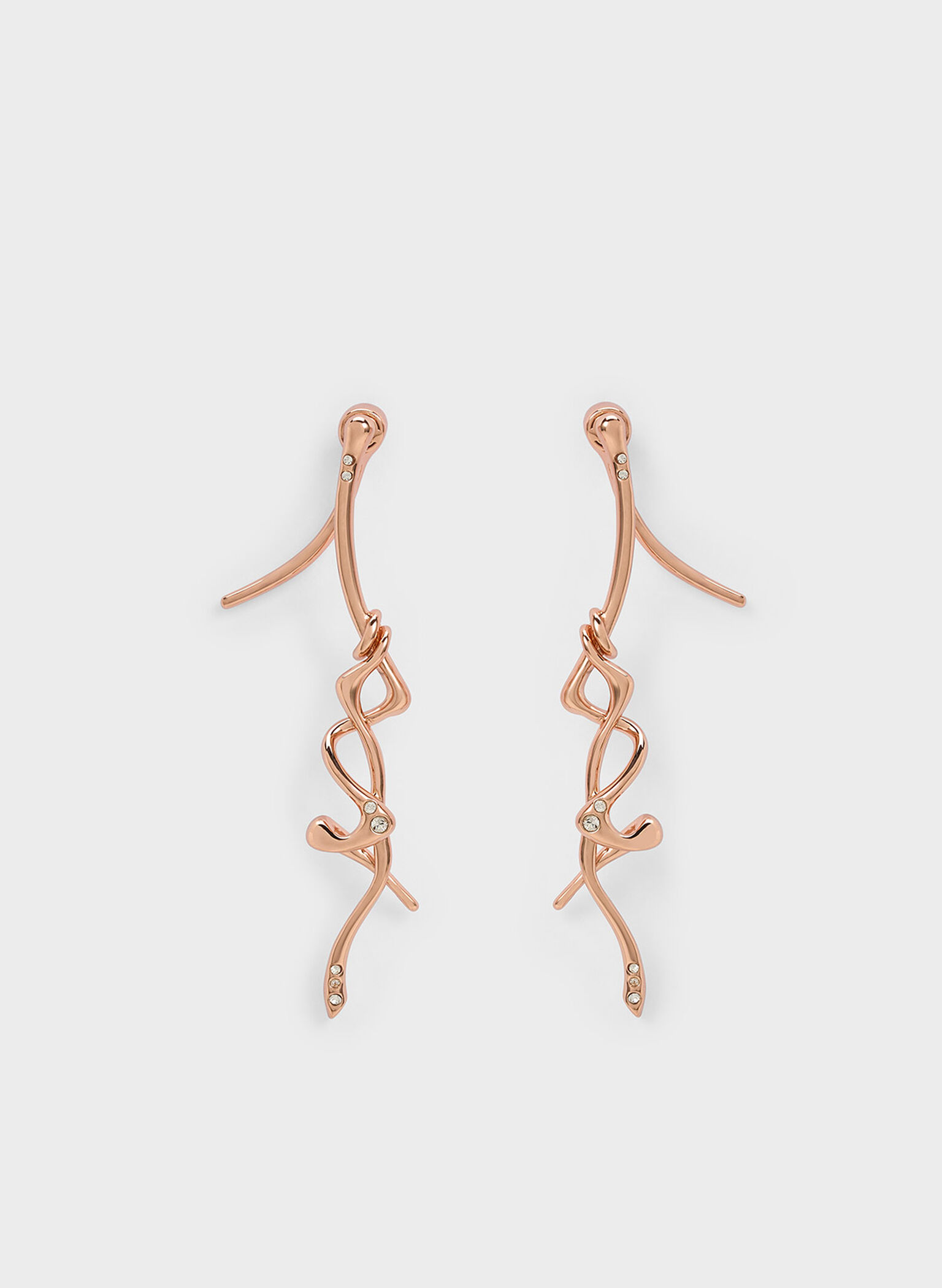 Allegro Sculptural Drop Earrings, Rose Gold, hi-res