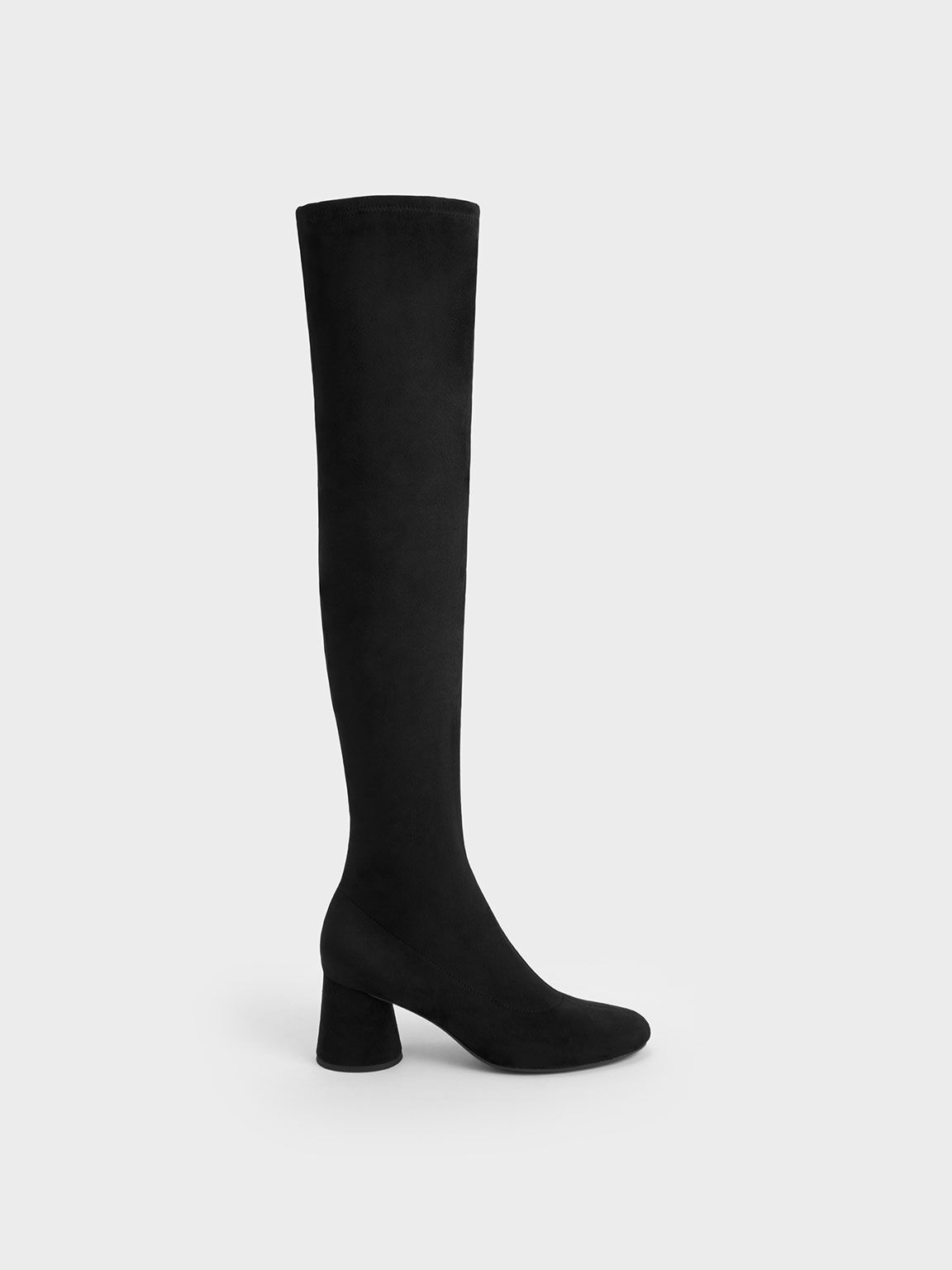 Black thigh high heels deals