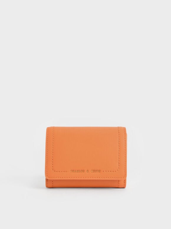 Sonnet Snap-Button Small Wallet, Orange, hi-res