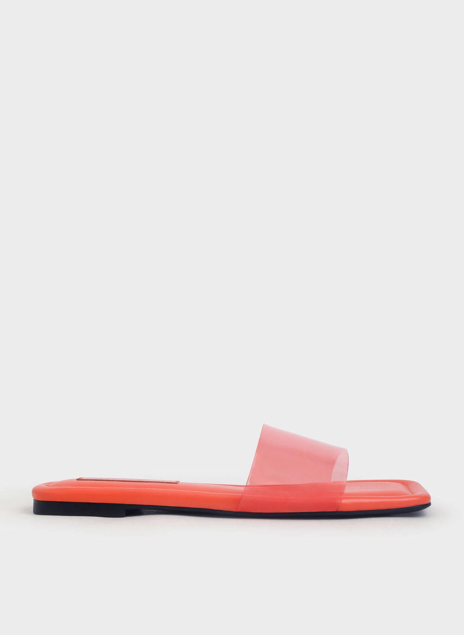 Padded Slide Sandals, Orange, hi-res