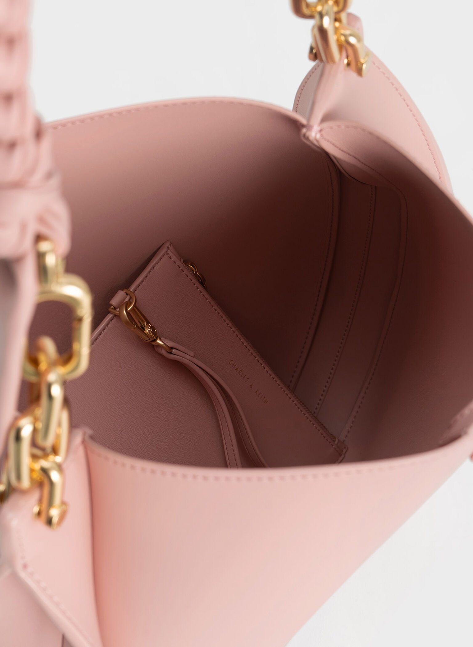 Cleona Braided Handle Shoulder Bag, Light Pink, hi-res