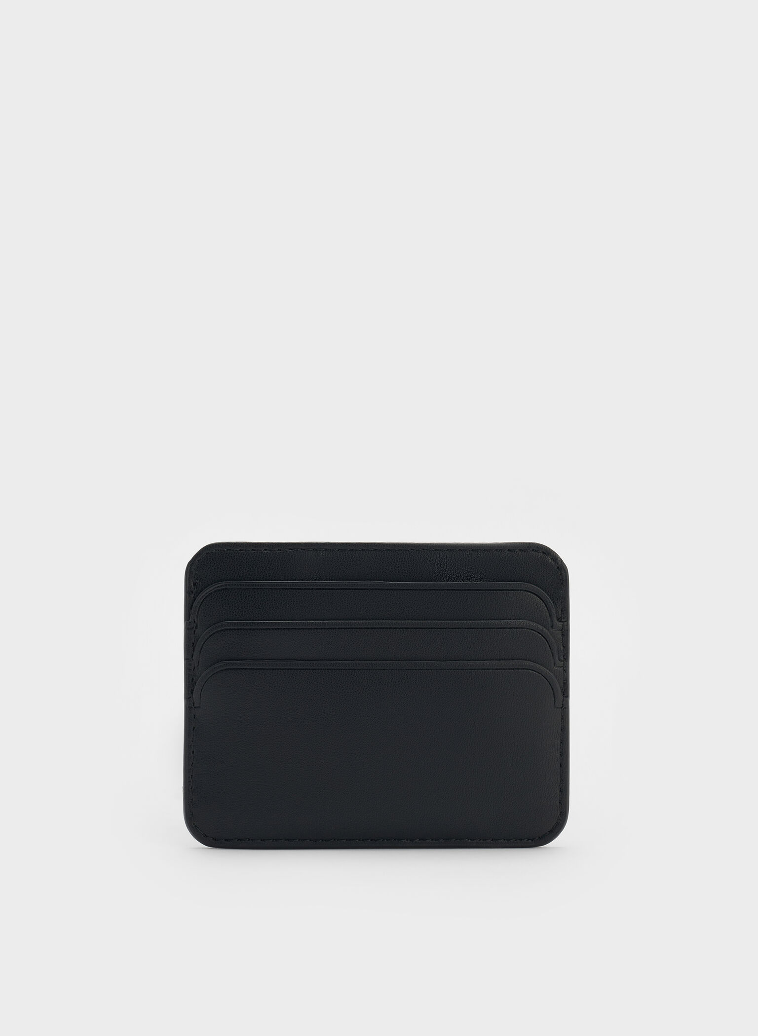 Cleo Two-Tone Quilted Card Holder, Midnight Black, hi-res